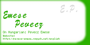 emese pevecz business card